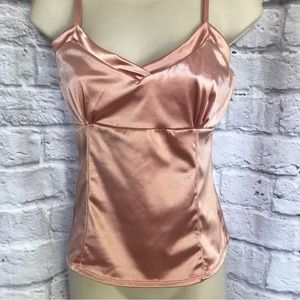 Moda Satin Cami Peach Built -in Shelf Bra Victorias Secret‎ Vintage Y2K